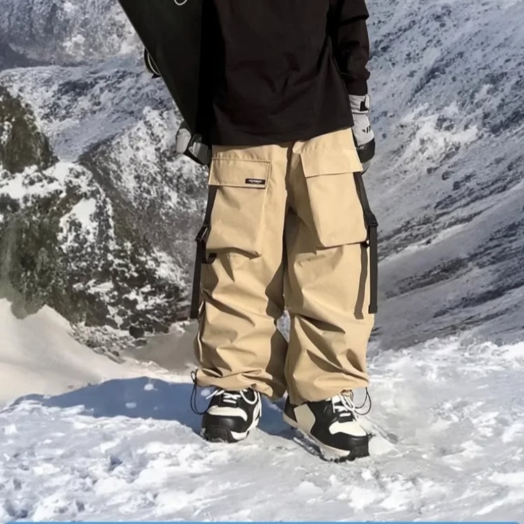 Waterproof Thermal Snow Pants, Oversized Fit for Men and Women, Breathable Ski Pants, Winter Snowboarding Pants